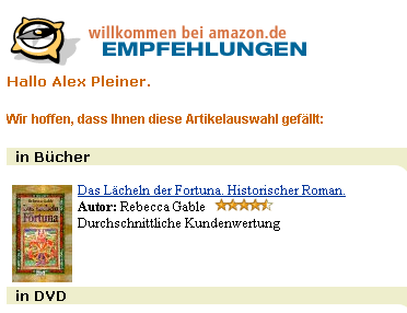 Persönliche Begrüßung bei Amazon