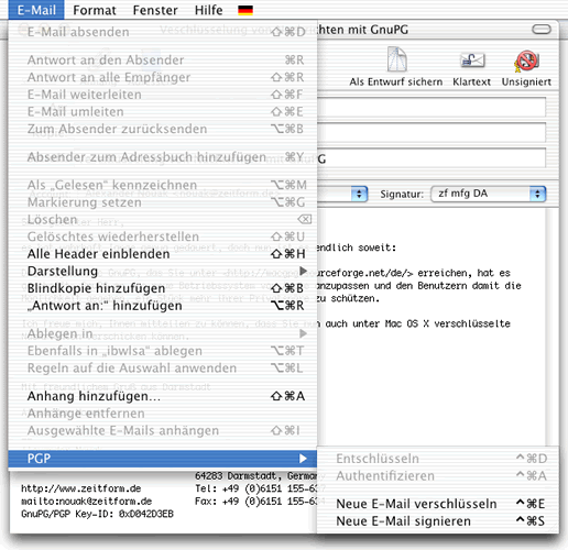 GPGMail in use
