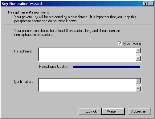 PGP Key Wizard - Schritt 3