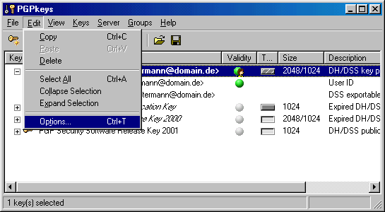 PGP Key Management Options