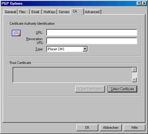 PGP Options - CA