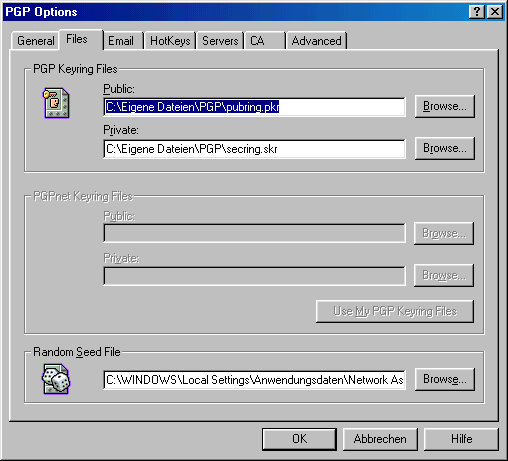 PGP Options - Files