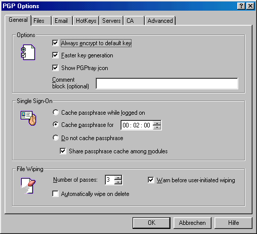 PGP Options - General