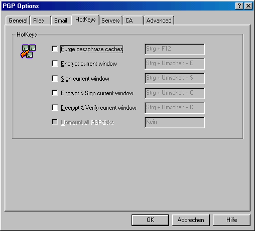 PGP Options - HotKeys