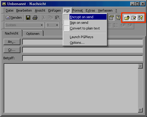 PGP in Outlook