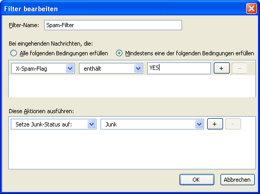 Spam-Filter in Mozilla Thunderbird - Fertigstellung